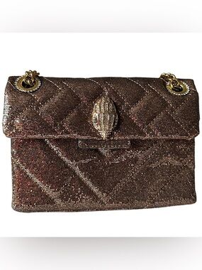 Kurt Geiger The Kensington Crossbody Shoulder Bag Quilted Rhinestones Glitter